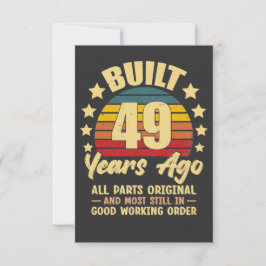 Vintage 49th Birthday Built 49 Years Ago Funny 