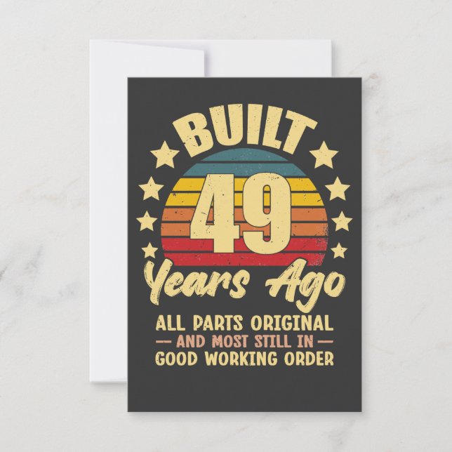 Vintage 49th Birthday Built 49 Years Ago Funny  (正面)