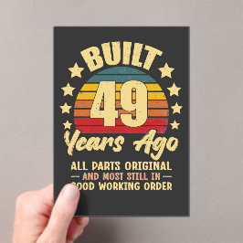 Vintage 49th Birthday Built 49 Years Ago Funny  アクリル招待状