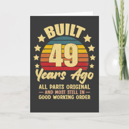 Vintage 49th Birthday Built 49 Years Ago Funny  カード
