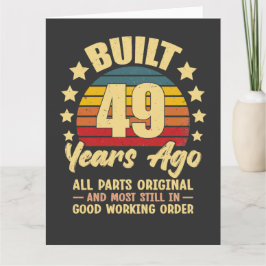 Vintage 49th Birthday Built 49 Years Ago Funny  カード