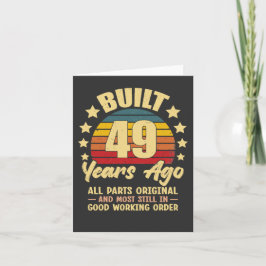Vintage 49th Birthday Built 49 Years Ago Funny  カード