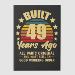 Vintage 49th Birthday Built 49 Years Ago Funny  ベラム紙招待状
