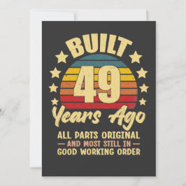Vintage 49th Birthday Built 49 Years Ago Funny  招待状