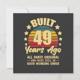 Vintage 49th Birthday Built 49 Years Ago Funny  招待状