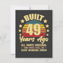 Vintage 49th Birthday Built 49 Years Ago Funny  招待状