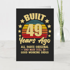Vintage 49th Birthday Built 49 Years Ago Funny  箔グリーティングカード