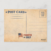 Vintage 4th of July Pin-Up Postcard ポストカード (裏面)