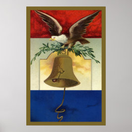 Vintage 4th of July with Eagle and Liberty Bell ポスター