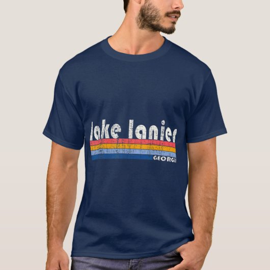 Vintage 70s 80s Style Lake Lanier Tシャツ (正面)
