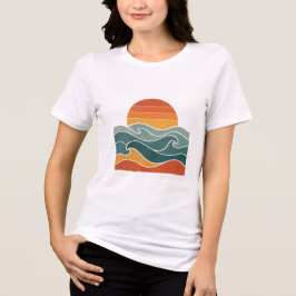 Vintage 70s Abstract Sunset Waves T-Shirt トライブレンドTシャツ