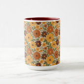 vintage 70s styled floral/flower マグカップ (中央)