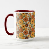 vintage 70s styled floral/flower マグカップ (左)