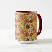 vintage 70s styled floral/flower マグカップ (正面右)