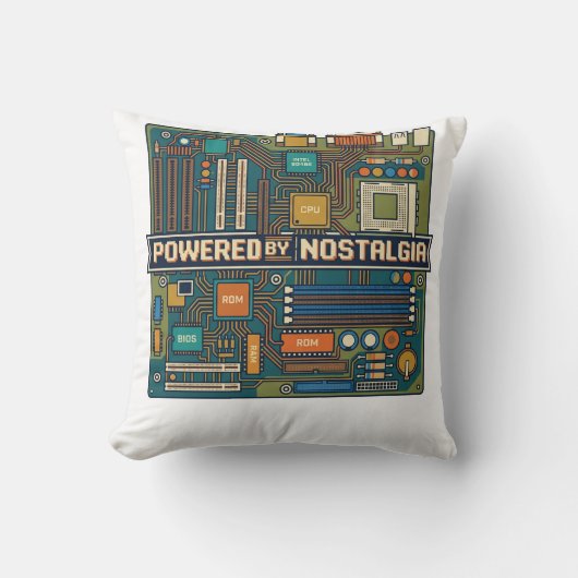 Vintage 80s Computer Motherboard "Powered By Nosta クッション (正面)