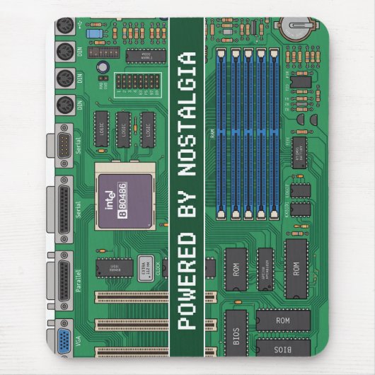 Vintage 80s Computer Motherboard "Powered By Nosta マウスパッド (正面)