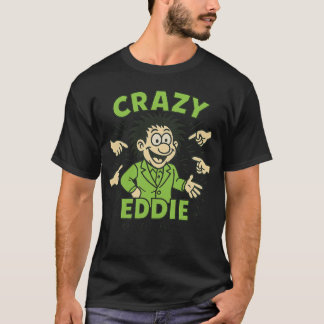 Vintage 80s pop-art Retro cartoon CRAZY EDDIE Tシャツ