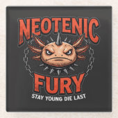 Vintage 90s Axolotl Neoteny Fury Metal Parody ガラスコースター (正面)