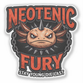 Vintage 90s Axolotl Neoteny Fury Metal Parody シール