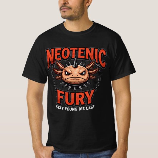Vintage 90s Axolotl Neoteny Fury Metal Parody Tシャツ (正面)