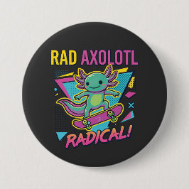 Vintage 90s Axolotl Skateboard Radical neoteny 缶バッジ