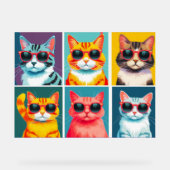 Vintage 90s Cats in Cheap Sunglasses アクリルサイン (正面)