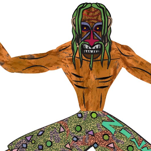 Vintage 90s Cheeky Tiki Surfing Retro Cartoon Tシャツ