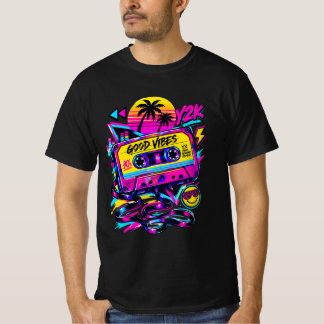 Vintage 90s Retro Cassette Cosmic Sci-Fi Graphic T Tシャツ