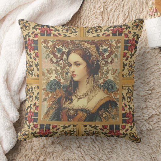 Vintage,A beautiful and elegant Noblewoman,Classc クッション (ブランケット)