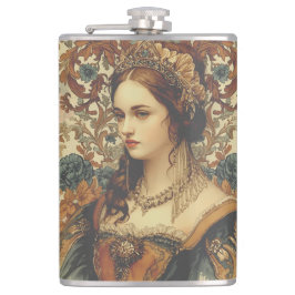 Vintage A Beautiful and Elegant Noblewoman,Classic フラスク
