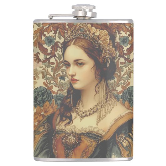 Vintage A Beautiful and Elegant Noblewoman,Classic フラスク (正面)