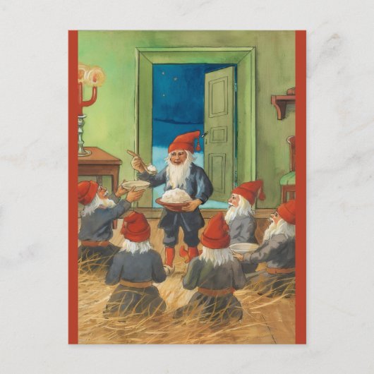 Vintage A Gathering of Gnomes Christmas ポストカード (正面)