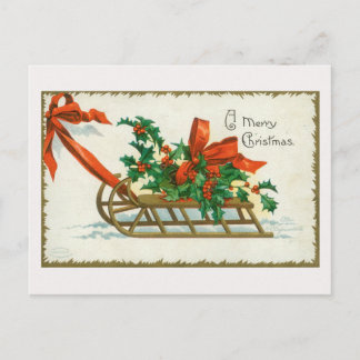Vintage A Merry Christmas Card ポストカード