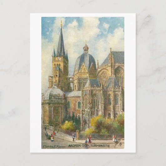 Vintage Aachen Germany Cathedral ポストカード (正面)