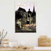 Vintage Aachen Germany Travel Poster ポスター (キッチン)