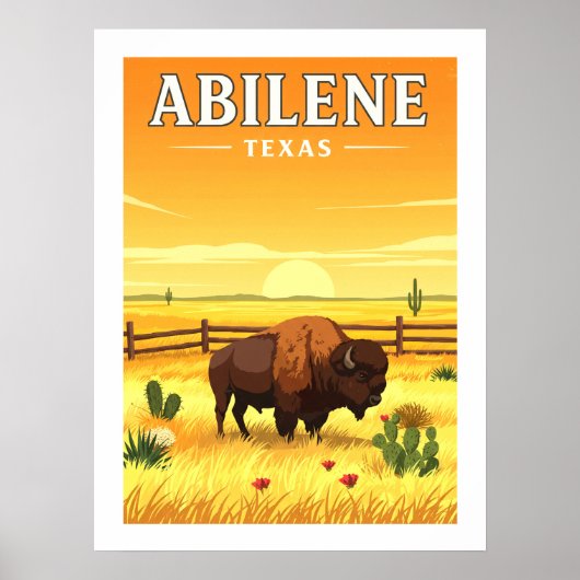 Vintage Abilene Texas ポスター (正面)