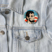 Vintage Abraham Lincoln USA Flag Illustration 缶バッジ (インサイチュ)
