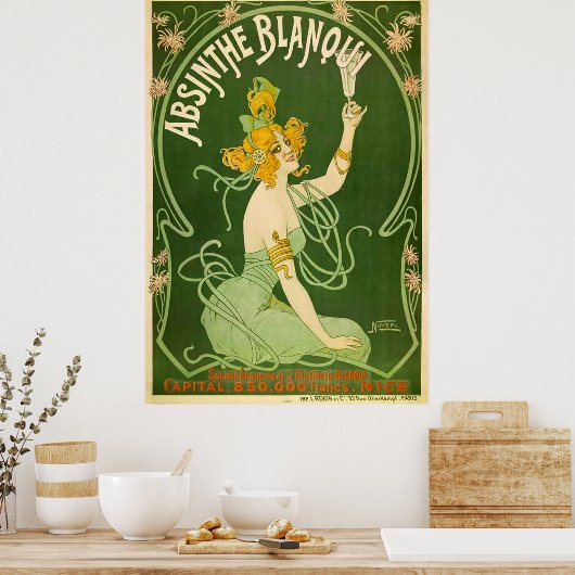 Vintage Absinthe Blanqui Advertisement ポスター (キッチン)