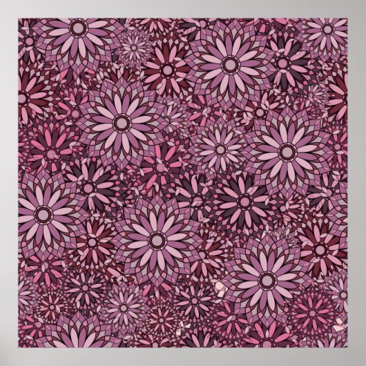 Vintage abstract background. Mandala style. seamle ポスター (正面)