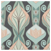 Vintage Abstract Botanical Art Nouveau Pattern ファブリック (クローズアップ)