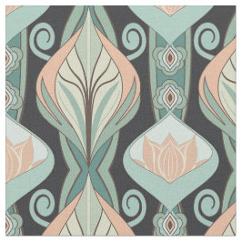 Vintage Abstract Botanical Art Nouveau Pattern ファブリック