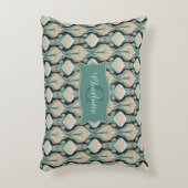 Vintage Abstract Botanical Monogram Floral Pattern アクセントクッション (正面(垂直))