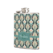 Vintage Abstract Botanical Monogram Floral Pattern フラスク (左)