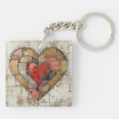 Vintage Abstract Hearts - Acrylic Keychain キーホルダー (裏面)
