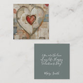 Vintage Abstract Hearts - Flat Note Card ノートカード (正面/裏面)