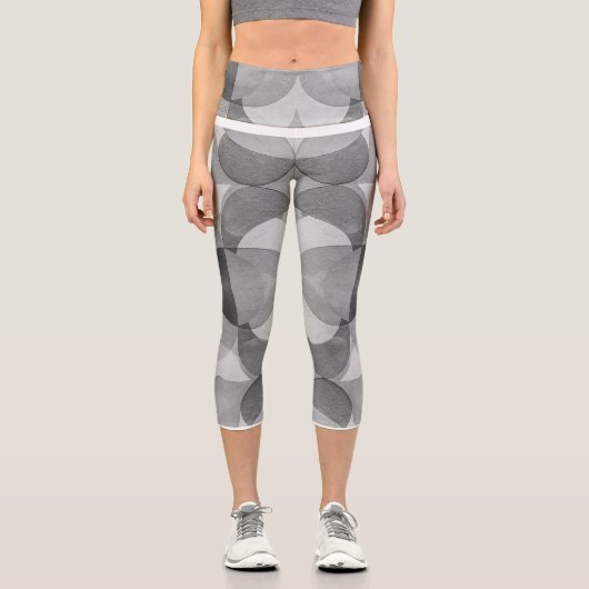 Vintage Abstract Pattern カプリレギンス (正面)