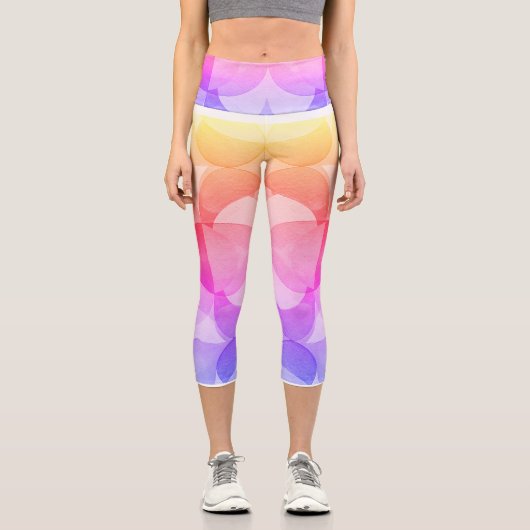 Vintage Abstract Pattern カプリレギンス (正面)