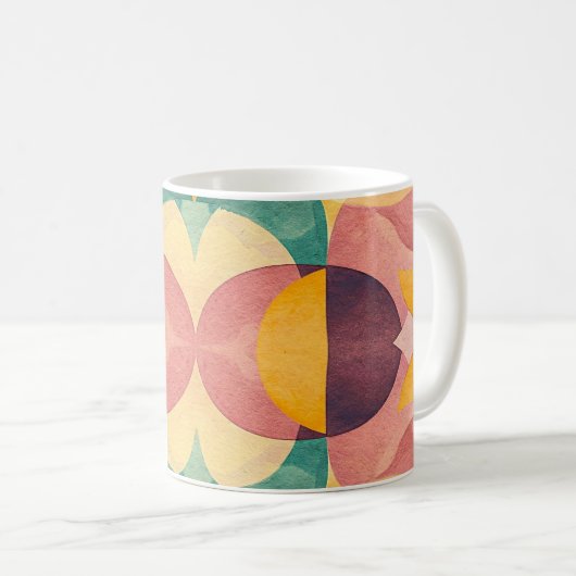 Vintage Abstract Pattern コーヒーマグカップ (正面右)