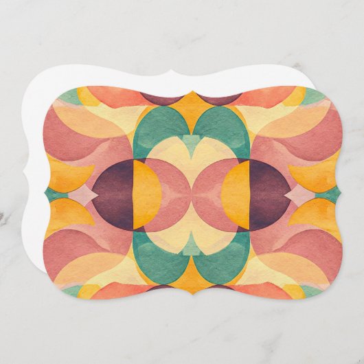 Vintage Abstract Pattern 招待状 (正面/裏面)