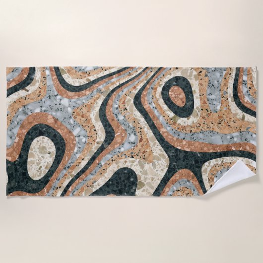 Vintage Abstract Quartz Stone Natural ビーチタオル (正面)